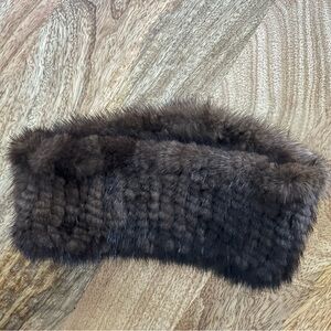 Sax Fifth Avenue Dark Brown Mink Fur Headband
